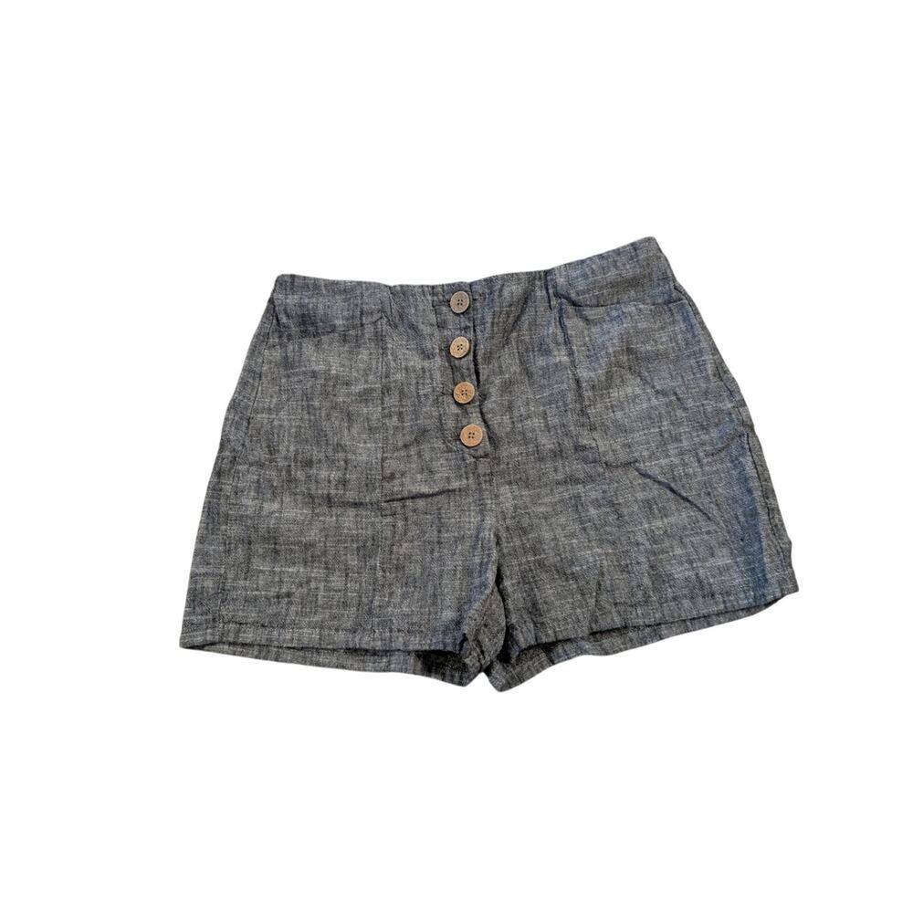 Maurices wooden button gray linen shorts size‎ 12